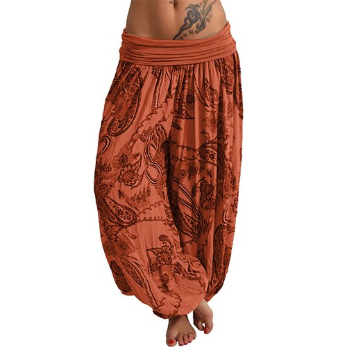 Womens Plus Size Solid Color Casual Loose Pants Stretchy Comfortable Fit Comfort - Picture 40 of 48