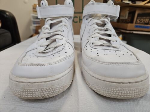 Nike Air Force 1 '07 Mid Hombres Talla 10.5 Blanco Zapatos Atléticos Tenis CW2289-111 - Imagen 4 de 16