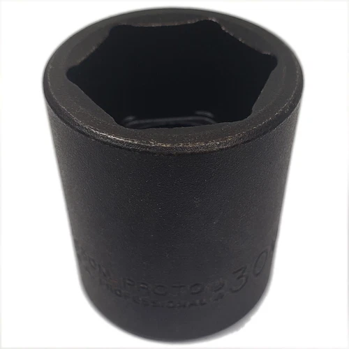 New 30mm Proto Impact Socket, 6 Point, 1/2” Drive, 7430M, Black, Made in USA