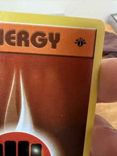 Stamp Bleed Error! Fighting Energy Base Set 97/102 1st Edition Pokémon 1999 - Picture 13 of 20