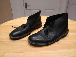 clarks desert black leather