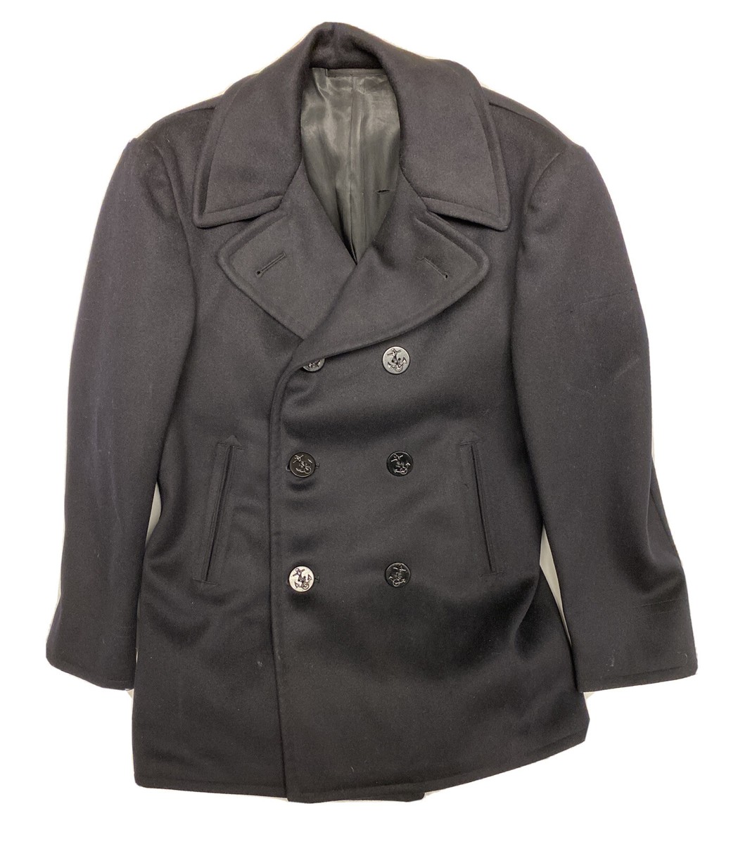 Vintage WW2 US Navy Pea Coat Men's Size 38 Corduroy Pockets *See