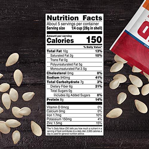 Seeds Salted and Roasted Pumpkin Seeds, Keto Friendly Snack, 5 OZ Bags