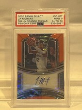 2020 SELECT JA MORANT SIG- NEON ORANGE PULSAR PSA 9 MINT AUTO 10 27/30