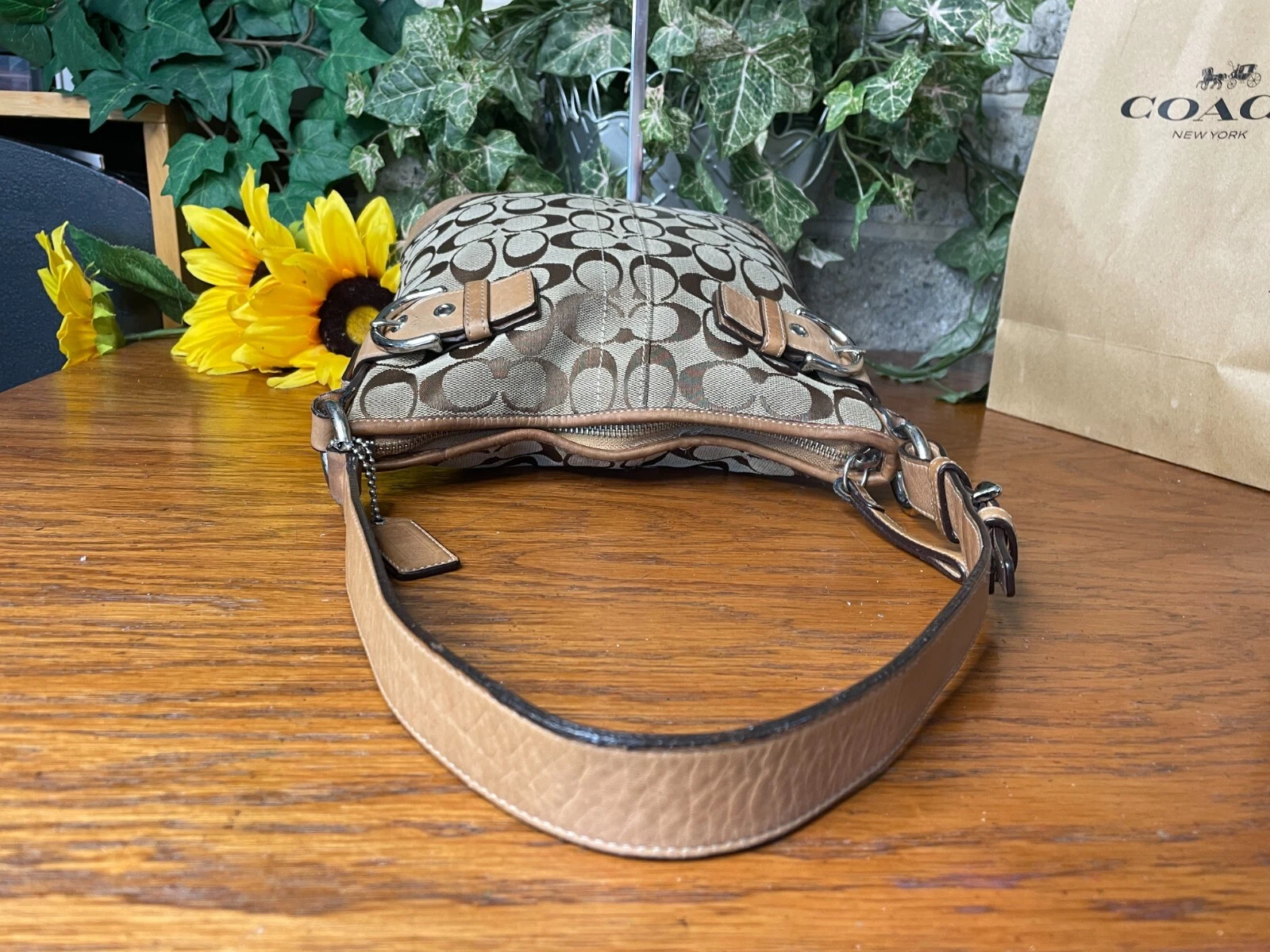 BORSA A TRACOLLA COACH SIGNATURE SMALL DUFFLE 3577 FIBBIA BORSETTA BORSETTA KHAKI