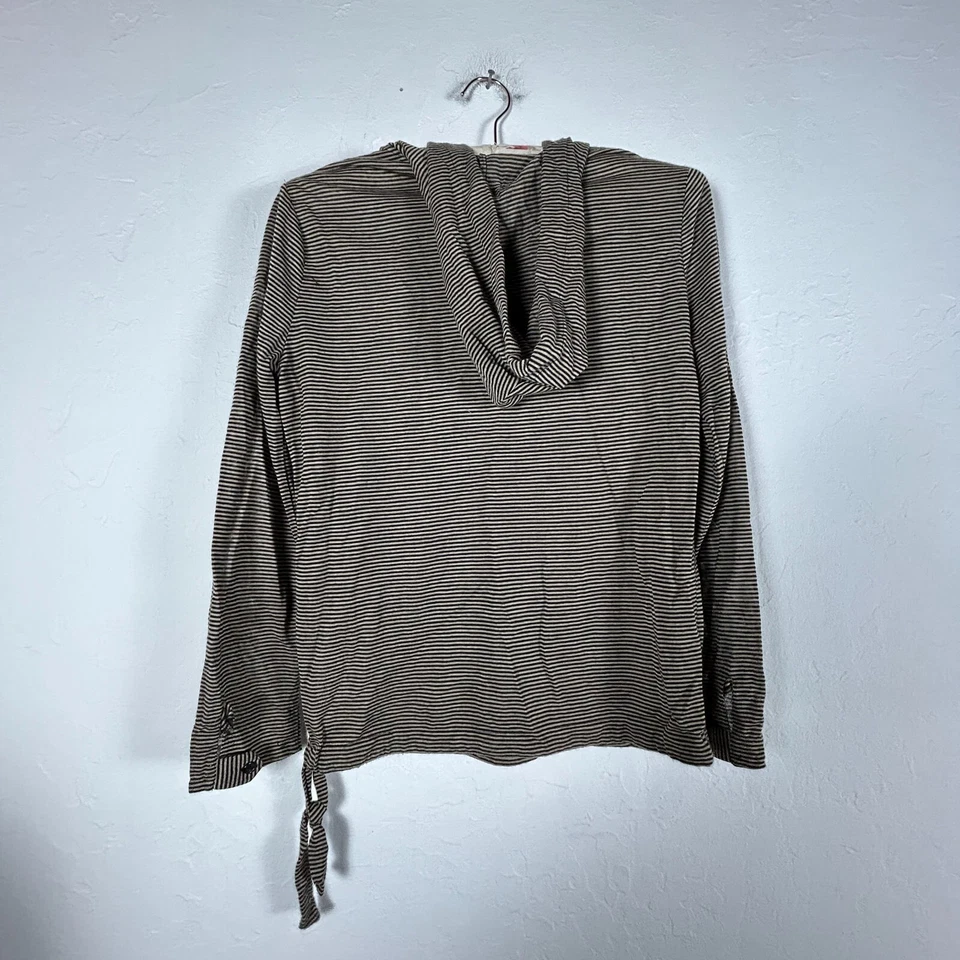 Vintage Franck Olivier Paris Womens Black Ivory Striped Hoodie Size 40 Pullover - Image 2 of 4