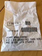 WFTSSS8, Richard Manno Thumb Screw 5pcs 8-32 X 3/4