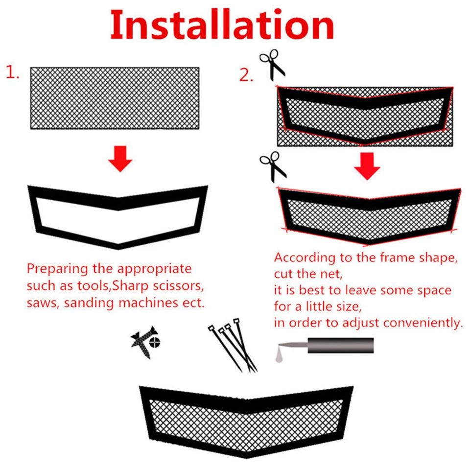 Red de rejilla protectora automática malla de rejilla de aluminio apta hexagonal para automóvil vehículo 1 pieza Foto 3 de 4