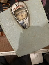 Vintage DETECTO Mid-Century Bubble Dial Light Blue Bathroom Scale Detecto