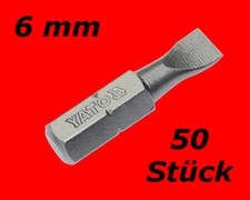50 x Profi Schlitz Bits 6-mm Akkuschrauber Schraubendreher Satz S-2 Stahl Y7804