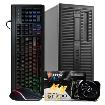 Gaming Computer Tower 600G1 Nvidia GeForce GT 730 Graphics Intel