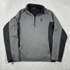 Spyder Outbound Ribbed 1/4 Zip Pullover Sweater Men  s Gray  Black Size M