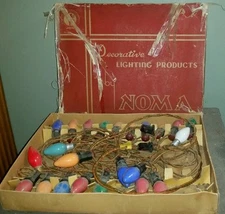 VINTAGE NOMA INTERMEDIATE 20 MAZDA INDOOR OUTDOOR BAKELITE STRING LIGHT IN BOX