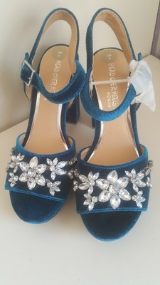 teal platform sandals