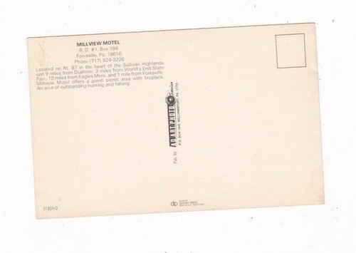 VTG. FORKSVILLE, PA. MILLVIEW MOTEL POST CARD AREAS DOSHORE, WORLDS END PARK - Picture 2 of 2