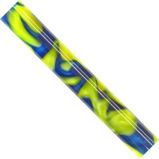 CHARNWOOD Woodturning AR11 Acrylic Pen Blanks Yellow with Blue Swirl