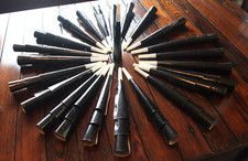 Lot of 70 Vintage Black Paper Horns with Plastic Mouthpiece Made in USA