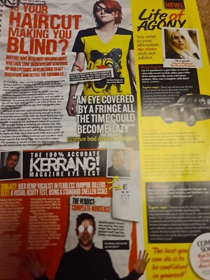 GERARD WAY MY CHEMICAL ROMANCE  FRANK IERO A4 page clipping KERRANG  MAGAZINE
