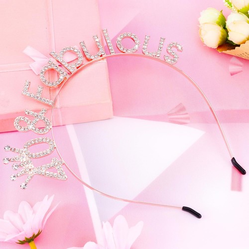 Rose Gold 40th Birthday Crown Headband 40th Birthday Decorations Women 40 & F... - Picture 6 of 7