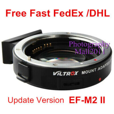 Viltrox EF-M2 II AF Adapter 0.7x Booster for EF Lens to MFT M43 GH5 BMPCC Camera