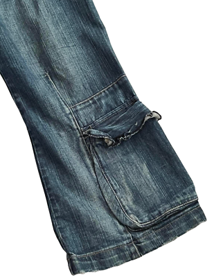 Pantalon Jean Femme Girbaud Taille 38 - Style Poches Bouffantes, Coupe Large, Occasion Très Bon état