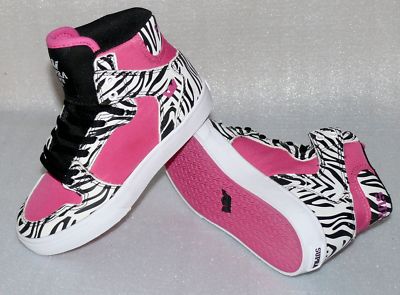 Supra Vaiders S11208K HI-Cut Kinder Schuhe Freizeit Sneaker 30 US12 Rosa Zebra W
