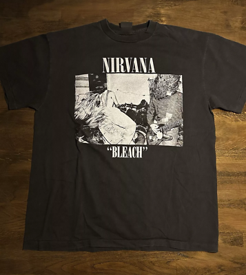 Nirvana Bleach Tag Black T shirt Size S-5XL Cotton Men Short