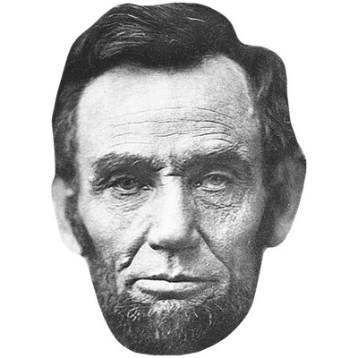 Abraham Lincoln (BW) Celebrity Mask, Flat Card Face, Fancy Dress Mask