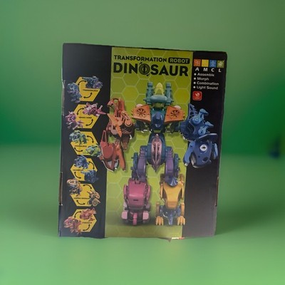6-in-1 Transforming Robot Dinosaur, Assemble, Morph, Combination, Lights & Sound