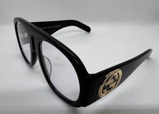 GUCCI GG0152S Black Clear Lenses Women's Oversized Rare Sunglasses Authentic New