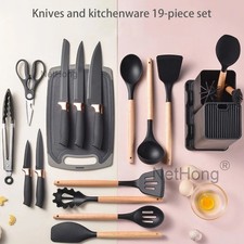 19 Pcs Kitchen Utensils Set Silicone Cooking Nonstick Spatula Turner Spoon Tools