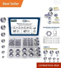Ultimate 140-Piece Metric Lock Nut Set M3-M12 Nylon Insert Stainless Steel