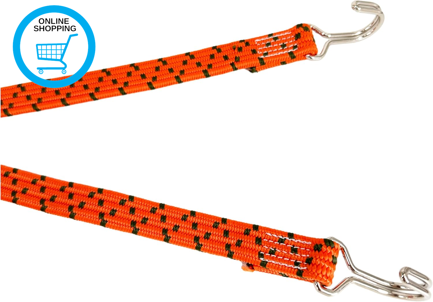 Elastic Bungee Cord with Steel Hooks, 100Cm, 120% Stretch, Ideal for Travel, Mov