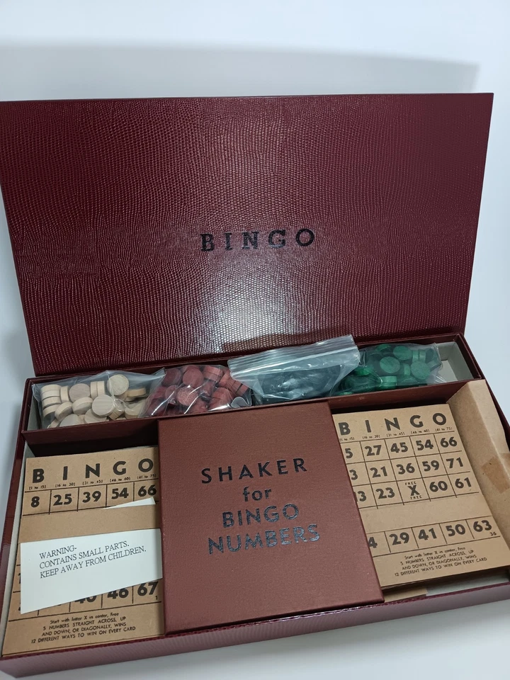 Pottery Barn Bingo Game Set – Faux Leather Case w/ Cards, Shaker & Markers - Image 2 of 2