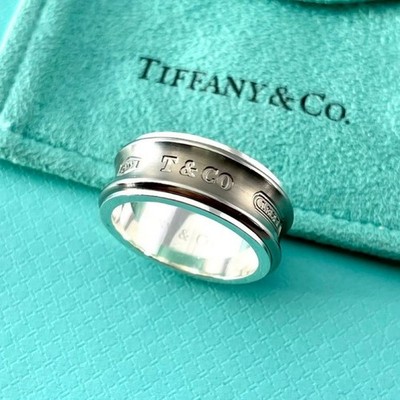 Authentischer Tiffany & Co. 1837 Titan Sterlingsilber Ring ''7,5 AER2fe
