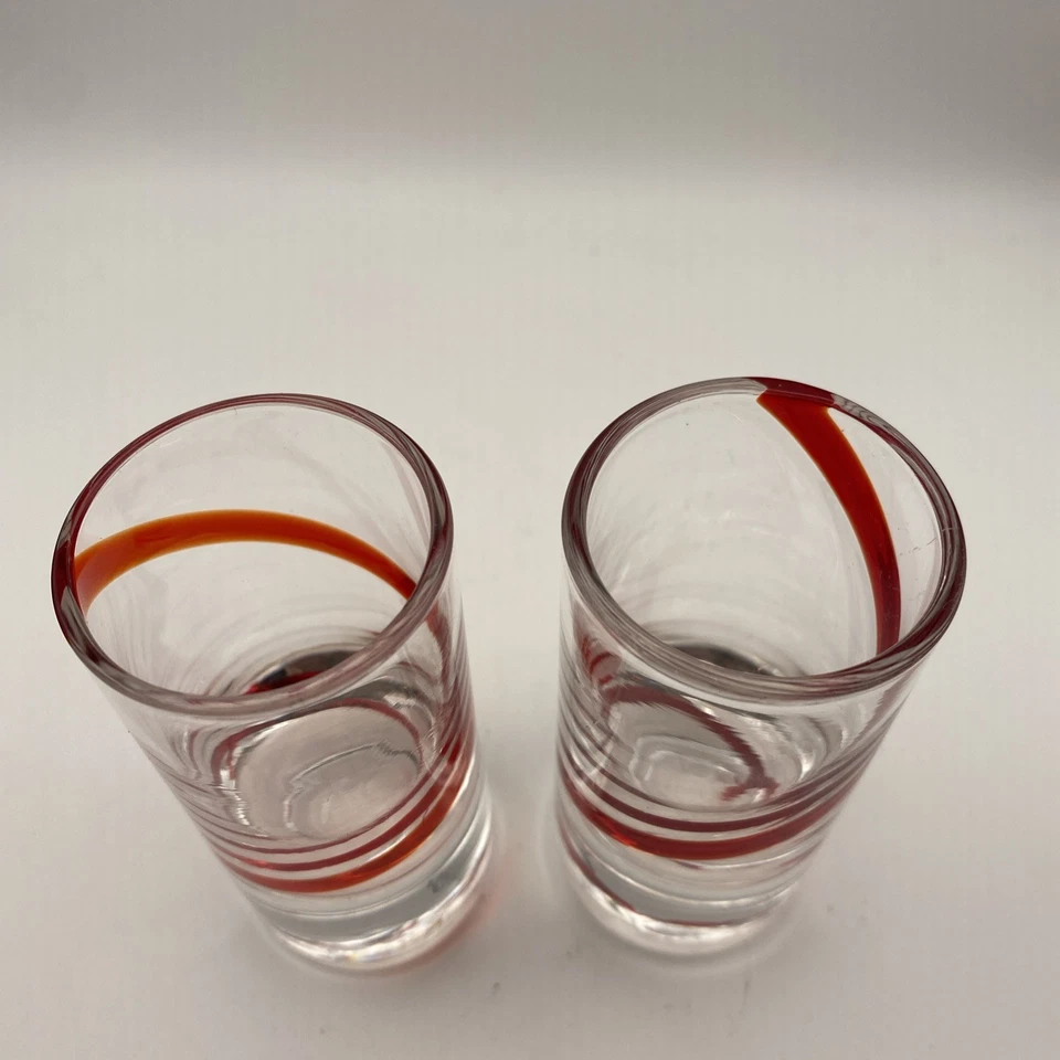 2 vasos Swirline Tavern, muelle rojo rubí 1 vaso grande para 2 oz. cada Foto 4 de 4