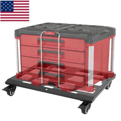 Milwaukee Packout Tool Dolly Heavy Duty Steel Wheels Easy Transport & Mobility