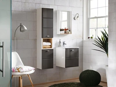 3-tlg. Waschplatz Badmöbel Badezimmer Set Waschtisch Waschbecken Schubladen - Bild 1 von 4