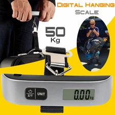 Portable Balance Digital LCD Electronic Hook Hanging Luggage Scale Weight-110lb