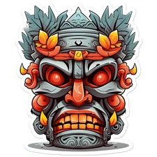 Tiki Statue - Vinyl Decal Sticker - Car Window Laptop - ebn11783