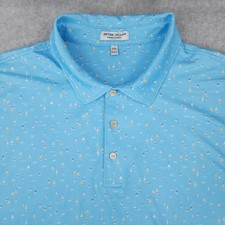 Peter Millar Summer Comfort Polo Shirt Mens 2XL XXL Golf Sailboats Print Golf