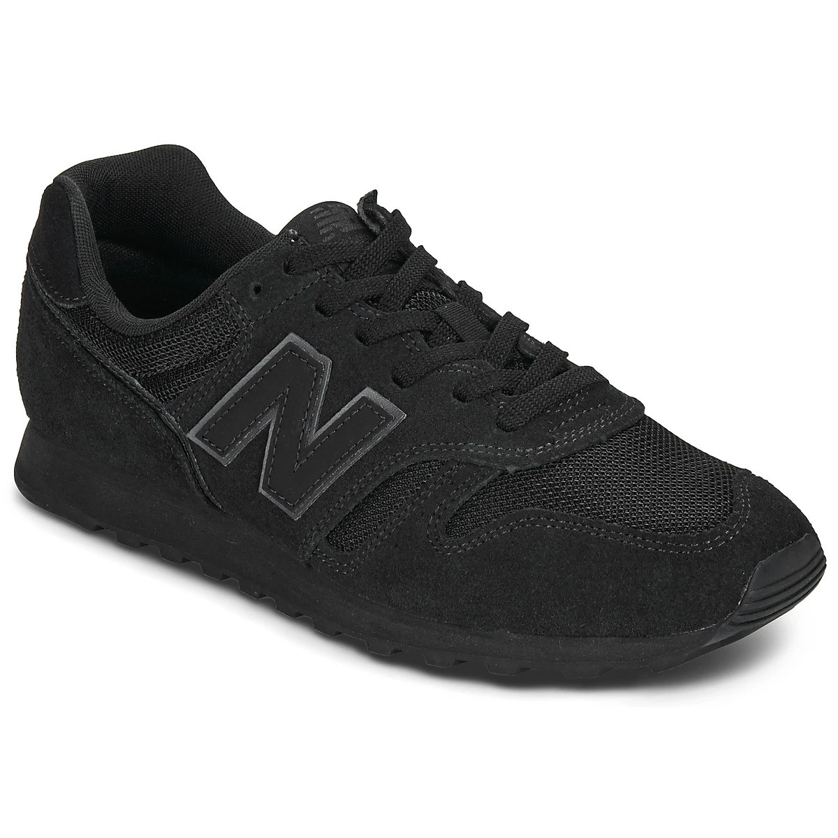 Zapatillas de cuero/textiles negras para hombre New Balance 373