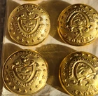 7 CIVIL WAR ERA BRASS BUTTONS VERMONT SEAL FREEDOM & UNITY 14mm UNIFORM CUFF