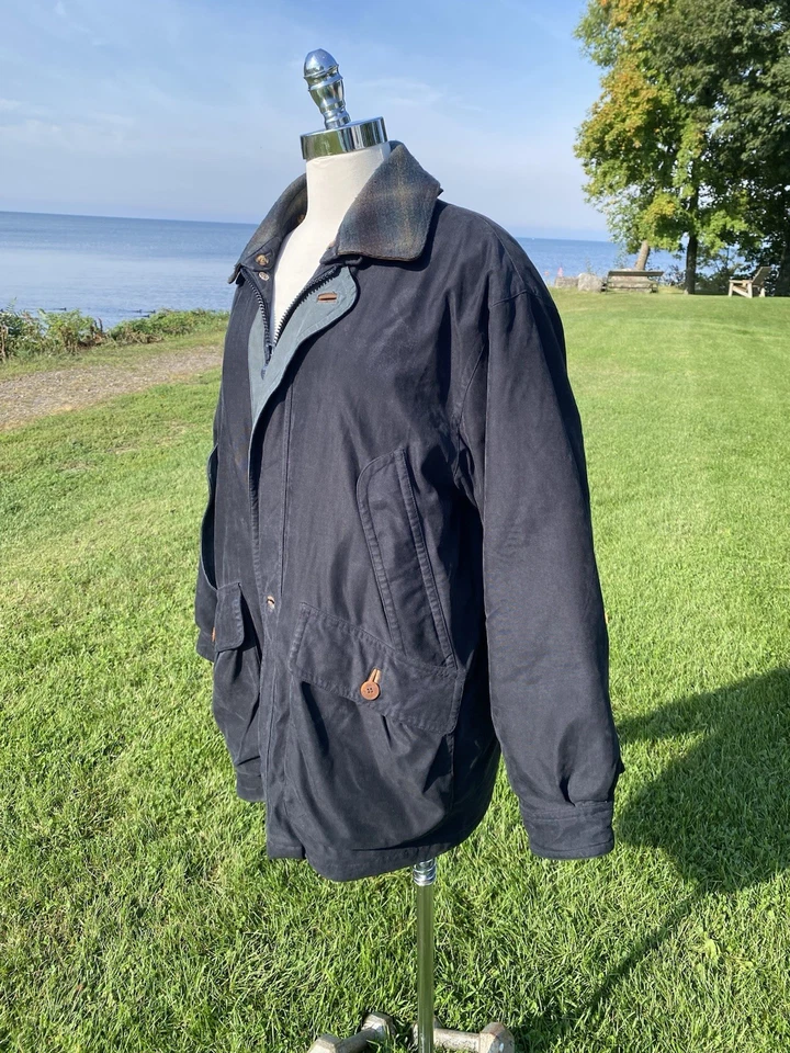 Rainforest Black Down Jacket Men’s Size Medium Removable Leather Collar - Image 2 of 4