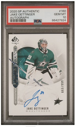 2020-21 SP Authentic Jake Oettinger Future Watch Autograph PSA 10 RC /999💎