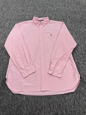 Ralph Lauren Shirt Men XL Pink Flesh Pony Classic Fit Button Down Oxford Vtg