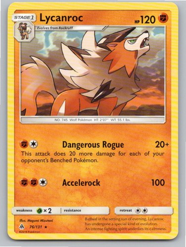 2018 POKEMON LYCANROC FORBIDDEN LIGHT 76/131 R NM A66730 FREE S&H