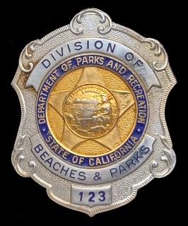 California State Parks Dept Parks & Recreation Ranger badge 1961 72