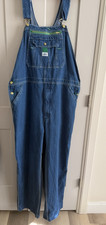 Vtg LIBERTY Men's Denim Bib Carpenter Overalls Blue 42x32 Straight Leg USA