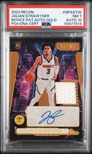 2023 PANINI RECON NOVICE PATCH AUTOS GOLD JULIAN STRAWTHER 3/10 PSA 7 AUTO 10